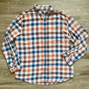 Croft & Barrow men’s flannel plaid button down shirt in size XL
